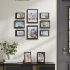 SONGMICS Picture Frames, Collage Picture Frames Set of 10, Two 8x10, Four 5x7, Four 4x6, Photo Frame for Wall Gallery Decor, Table Display, Glass, Ink Black