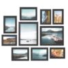 SONGMICS Picture Frames, Collage Picture Frames Set of 10, Two 8x10, Four 5x7, Four 4x6, Photo Frame for Wall Gallery Decor, Table Display, Glass, Ink Black