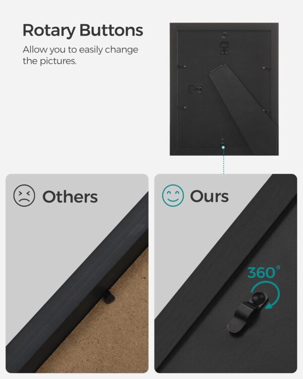 SONGMICS Picture Frames, Collage Picture Frames Set of 10, Two 8x10, Four 5x7, Four 4x6, Photo Frame for Wall Gallery Decor, Table Display, Glass, Ink Black