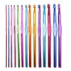 SUMAJU 14 Pieces Aluminum Crochet Hooks, Multicolor Knitting Needles Craft Making Tool Yarn Set 2mm-10mm Stocking Stuffer