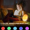 Sunrise Alarm Clock for Heavy Sleepers, Smart Wake Up Light with Sunrise/Sunset Simulation, App Controlled, Natural Sounds & FM Radio, 7 Alarms & Snooze, 11 Colors Night Light...