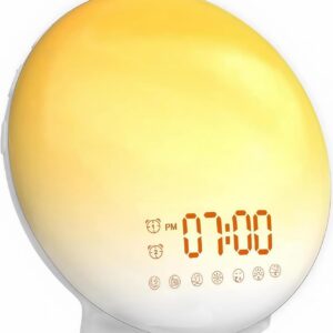 Sunrise Alarm Clock Wake up Light, Smart Sleep Alarm Clock for Kids Adults, Sunrise Sunset Simulation, 7 Natural Sound Machine,FM Radio, Bedroom Decor Sleep Aid for Hard Sleepers