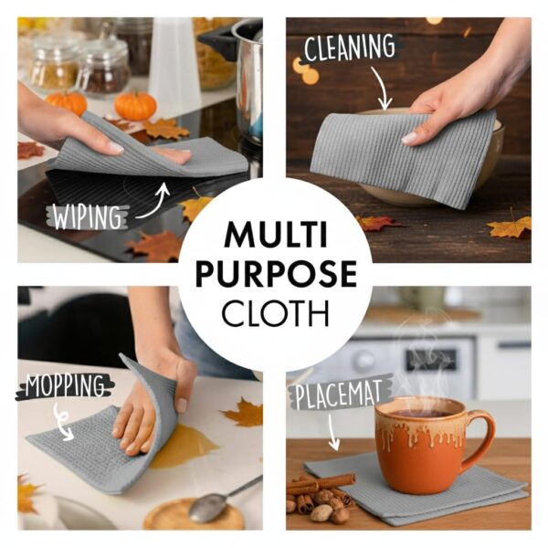 SUPERSCANDI 10 Pack Swedish Dish Cloths for Kitchen - 100% Biodegradable & Compostable | Washable Kitchen Cloths, Food-Safe & Without Plastic - Reusable Paper Towel for Any...