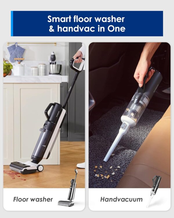 Tineco Floor ONE S5 Combo 2-in-1 Smart Cordless Wet-Dry Vacuum Cleaner and HandVac, Great for Sticky Messes and Pet Hair, Lightweight, Ultra-Quiet, with Smart Display, Wi-Fi,...