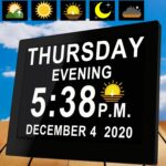 【Upgraded】 Dementia Clock 2.0 with 20 Alarms Custom Reminders, 8" Large Calendar Day Clock, AM/PM, Auto DST, 6 Display, 10 Levels Auto Dimmer, 8 Inch Clock with Day & Date for...