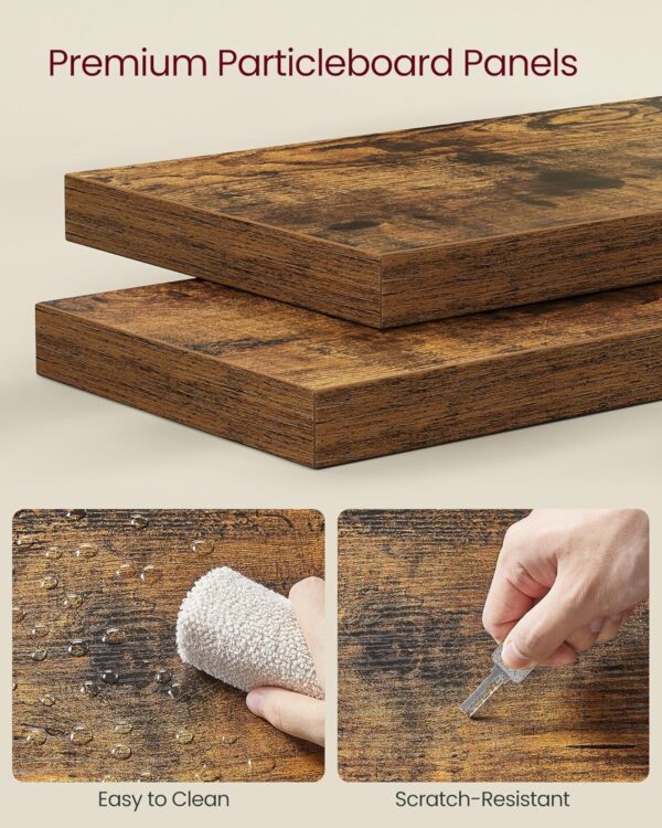 VASAGLE Corner Shelf Wall Mount, 5-Tier Floating Corner Bookshelf, Plant Shelf for Bedroom, Living Room, Bathroom, Home Office, Rustic Brown