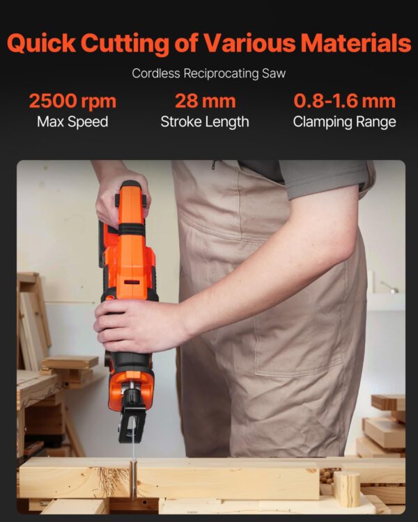 VEVOR Tool Combo Kit, 20V Brushless 5-Tool Combo Kit, Cordless Power Tool Combo Kit, Cordless Drill and Impact Driver, with 4.0 Ah Batteries, Charger, Reciprocating Saw,...