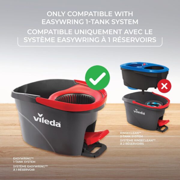 Vileda EasyWring Mop Head Refill (Pack of 1) | Machine Washable & Reusable Mop Refills | Spin Mop Replacement Head | Safe and Effective on All Floor Types | Use for Mopping or...