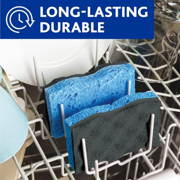 Vileda Scrunge Heavy Duty Non-Scratch Scrub Sponge (Pack of 4) | Rinses Clean, Stays Fresh Longer | Durable & Long-Lasting | Dishwasher Safe