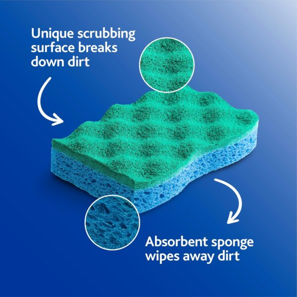 Vileda Scrunge Multi-Use Non-Scratch Scrub Sponge (Pack of 16) | Rinses Clean, Stays Fresh Longer | Durable & Long-Lasting | Dishwasher Safe