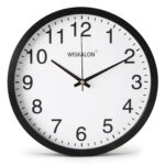 WISKALON 10 inch Wall Clock,Silent Non-Ticking Elegant Black Frame Wall Clock,Classic Digital Wall Clock with Glass,Battery Operated Round Wall Clock,Easy to Read...