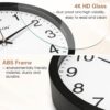 WISKALON 10 inch Wall Clock,Silent Non-Ticking Elegant Black Frame Wall Clock,Classic Digital Wall Clock with Glass,Battery Operated Round Wall Clock,Easy to Read...