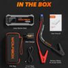 WOLFBOX MV24 4000A Jump Starter,12V Car Booster Pack with 65W Quick Charger,LED Display, 88.8Wh Portable Jump Starter Battery (10L Gas 10L Diesel Engine) with LED Light, Jumper...